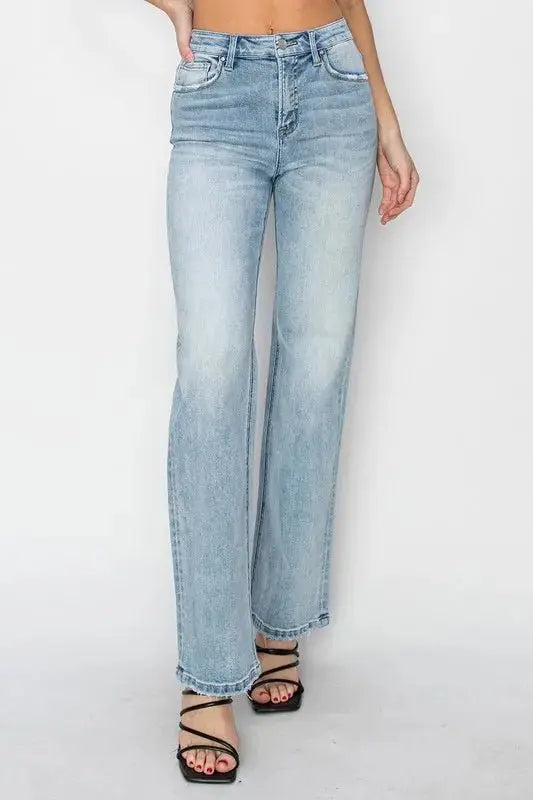 RISEN High Rise Straight Jeans for Effortless Style - Love Salve